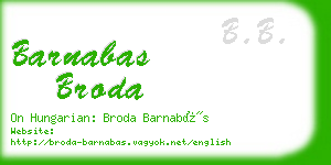 barnabas broda business card